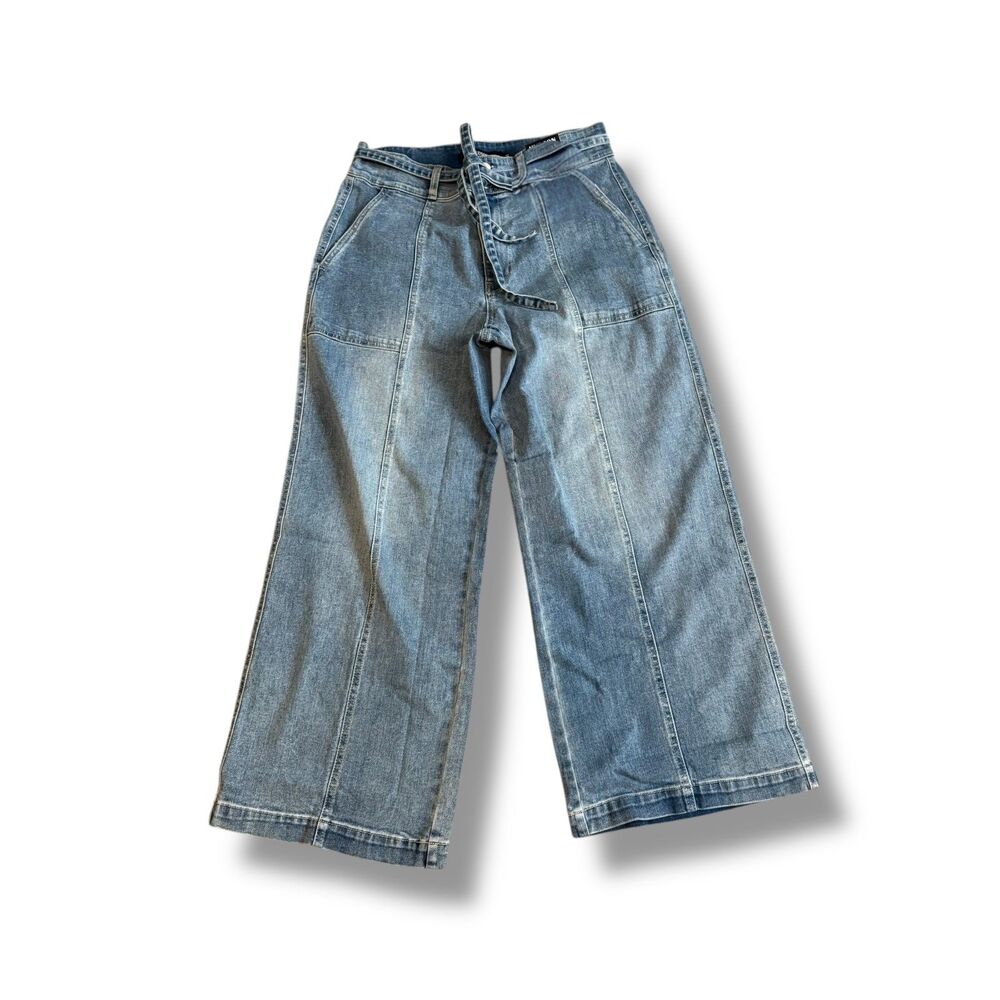 NWT Wide Leg Belted Wide-Leg Ankle Jeans by Hudson Size 8